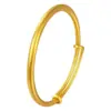Pulsera de Empuje y Tirón de Anillo Liso Mismo Estilo de la Tienda de Oro Patrimonio Antiguo para Mujer, Pulsera de Oro Simulado, Ajustable y Duradera