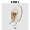 Chapéu Aviador de Lã Teddy Cor Sólida de Inverno para Mulheres, Gorro de Tricô à Prova de Frio com Proteção para Orelhas, Circunferência da Cabeça Grande, Chapéu de Tricô Moderno e Quente