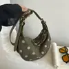 Bolsa de mão moderna com poá para mulheres, nova coleção 2026, bolsa de ombro versátil para o dia a dia, bolsa grande de axila casual de grande capacidade