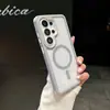Funda tres en uno con tacto de piel adecuada para Samsung S26 Ultra, funda de teléfono anticaída en las cuatro esquinas, cubierta protectora magnética A36 de alta transparencia A57