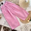 Calças Casuais de Verão para Meninas, Calças Largas da Moda Infantil Tendência, Calças Estilo Coreano Lanterna