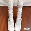 Calcetines Tobilleros de Encaje Blanco para Mujer, Delgados de Verano, Calcetines Holgados de Modal Refrescantes, Estilo Miu Estilo Ballet Calcetines Largos