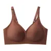 Roupa Íntima Sem Costura de Gelatina Transfronteiriça para Mulheres, Sutiã Sem Costura de Tamanho Grande Europeu e Americano para Seios Grandes, Levanta os Lados dos Seios, Sutiã Sem Fio