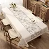 Fornecimento Exclusivo Transfronteiriço de Toalha de Mesa Retangular para Casa em Fio Verde Estilo Retro Americano, Impermeável, à Prova de Óleo, Lavável