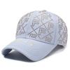 Gorra con letra F de diamantes de imitación para mujer, gorro protector solar, informal, para exteriores, de moda, para primavera y otoño