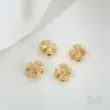 Conservación del Color Cruz de Oro de 14K con Cuentas a través del Agujero Accesorios con Cuentas DIY Hecho a Mano Pulsera de Perlas Collar Material de Joyería