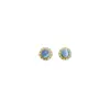 Pendientes de Plata de Ley S925 con Perla y Piedra Ojo de Gato Lujo Accesible Simples de Gama Alta Azules Exquisitos Pendientes de Clip Pequeños para Mujer