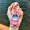 Llavero de Oso con Cielo Estrellado Lindo Transfronterizo Que se Ilumina y Dice "Te Amo" para Parejas, Colgante de Bolso Moderno Regalo