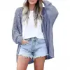 Estilo Europeu e Americano Amazon Transfronteiriço Novo Suéter Cardigã de Tricô Feminino Cor Sólida Vazado Manga Longa Solto Versátil