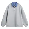 Sudadera Henley de Retazos a Cuadros Estilo Americano para Hombre y Mujer, Top Casual Vintage de Primavera, Suéter Cool de Calle