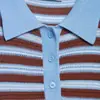 Moda Femenina Nueva Primavera 2026 AliExpress Transfronterizo Camisa Polo de Punto Rayada Holgada 9874006