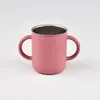 Vaso de Agua de Acero Inoxidable 304 para Niños con Doble Asa, Vaso Recto para Beber, Vaso Aislado de Doble Pared Antiescaldaduras, Vaso Portátil para Enjuague Bucal