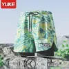 Bañadores para Hombre Adulto Doble Capa Estilo de Cinco Puntos Conjunto de Traje de Baño Anti-Vergüenza Nuevos Bañadores Profesionales