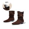Botas Retro de Punta Aguda para Mujer Otoño e Invierno 2025 Nuevas Botas Vaqueras Estilo Británico Casual Versátiles Botines