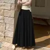 Falda de verano estilo francés con volantes, cintura alta, caída fluida, para mujer, color liso, elegante, casual, adecuada para ir al trabajo, longitud media