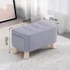 Taburete pequeño de tela para el hogar, taburete para cambiarse los zapatos, reposapiés para sofá de sala de estar, banco pequeño de madera para niños, asiento cuadrado de madera para sala de estar