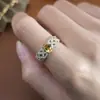 Anillo Nuevo de Citrino Natural Plata 925 Mano de Obra Fina Diseño Hueco Estilo Palacio Joyería de Piedras Preciosas Coloridas Anillo