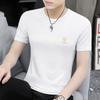 Playera de Manga Corta para Hombre de Modal de Alta Gama Verano Casual Negocios Seda de Hielo Fresca de Secado Rápido Media Manga Camiseta Top