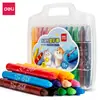 Deli 72126 Lápis de Cor Coloridos Solúveis em Água Caixa com 12/24/36 Cores Pastéis a Óleo para Estudantes Lápis de Cor Laváveis para Crianças