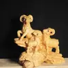 Talla en Madera de Tuya Taihang Adornos Sanyang Kaitai Adornos para Coche de Madera Maciza Juguetes Culturales de Madera Artesanías Regalos Creativos