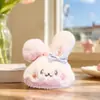 Nuevo llavero de conejo fresa con lazo de peluche, linda muñeca de conejito de dibujos animados, colgante para bolso para niñas, pequeño regalo