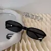 Óculos de Sol Estilo Nerd com Armação Estreita Tr90 para Mulheres, Retro Oval Y2K Armação Pequena Preta Protetor Solar Óculos de Sol Anti-UV