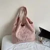 Bolsa de Lona Estilo Coreano Fashionável Estilo Preguiçoso com Letras para Mulheres 2025 Nova Bolsa Tote de Ombro Casual de Grande Capacidade para Trabalho