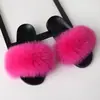Sapatos de Pelo de Raposa Real Europeus e Americanos para Comércio Exterior Femininos Verão Pelo de Pele Chinelos Sandálias Baixas Pelo de Guaxinim