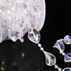 Hoja de arce de diamante de colores decoración navideña de plástico PS colgante con cuentas colgante navideño de boda accesorios de joyería diy