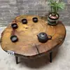 Mesa de Té de Madera de Alcanfor Talla de Raíz Madera Maciza Mesa de Café Pequeña Estilo Shaji B&B Sala de Estar Ventana Saliente Tatami Mesa Pequeña