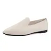 Sapatos Femininos de Moda Nova Europeus e Americanos Transfronteiriços para Primavera e Outono, Tamanho Grande, Bico Fino Plano, Mocassins de Malha Fly-Knit Baixos, Sapatos de Solado Macio