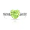 Anillo de Brazo Retorcido Corazón con Flor de Hielo de Piedra Preciosa de Colores Más Vendido en Tiktok con Anillo de Corazón de Diamante de Alto Carbono Brillante para Transmisión en Vivo