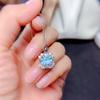 Viva quente 2 quilates de alto carbono anel de diamante imitação natural céu azul topázio anel pingente brincos terno atacado