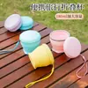Copo de silicone dobrável em formato de macaron, de grau alimentício, resistente ao calor, portátil, para enxaguar a boca, adequado para viagens ao ar livre e pode ser comprimido para fácil armazenamento