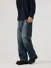Pantalones Vaqueros para Hombre Fengshe Clanfit2026 Otoño Retro Lavado Desgastado Rectos Sueltos Multibolsillos para Hombre