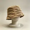 Sombrero de pescador, pana, plisado, para mujer, estilo japonés, otoño/invierno, retro, color Melard, circunferencia de cabeza grande, hace que la cara parezca más pequeña, sombrero tipo cubo liso