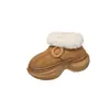 Zapatos de algodón aterciopelado con suela gruesa para personas bajas, con borde de felpa, para mujer, invierno, hogar, antideslizantes, cálidos, con cubierta de tacón, zapatos de confinamiento