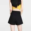 Shorts de Mezclilla de Cintura Alta Simples Estilo Calle Personalizados para Mujer, Nuevos Pantalones de Mezclilla Rectos de Línea A Adelgazantes Holgados Estilo Coreano Primavera y Verano