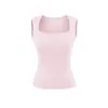 Top Cropped Americano Picante Sexy Quadrado Sem Mangas com Bojo para Esportes de Verão, Fitness e Corrida