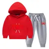 Conjunto de Suéter con Capucha para Niños Otoño e Invierno 2023 Estilo Occidental Nuevo para Niños Medianos y Grandes Ropa de Invierno Gruesa y Cálida con Forro de Felpa
