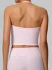 Ropa de Yoga Transfronteriza para Mujer Deporte al Aire Libre Cuello en U Impresionante Top Corto Halter con Almohadillas en el Pecho Espalda Hermosa Adelgazante Sexy Ropa de Fitness