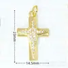Serie de colgantes de cruz microincrustados de cobre electrochapado en 18K, accesorios de joyería religiosa, múltiples opciones disponibles