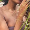Joyería transfronteriza europea y americana pulsera de metal versátil estilo frío para mujer pulsera de dedo de cadena fina con lentejuelas multicapa traje