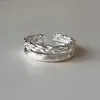 Anillo de torsión cepillado de doble capa para mujer, apertura ajustable, diseño de nicho, moda de lujo ligero, anillo de alta gama, nueva moda