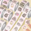 500 pegatinas/rollo pegatinas de gato regordete Pusheen para diario, decoración de coche, vaso de agua, cinta para niños al por mayor