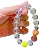 Pulsera de Plata 925 de Alta Calidad con Diseño de Cristal Blanco Natural, Cristal de Luna Naranja y Cristal de Fresa Pulsera