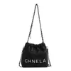 Bolso Cubo de Cadena Estilo Tweed para Mujer 2024 Verano Nuevo Bolso de Mujer Textura Estilo Extranjero Bolso de Hombro Único Cruzado Bolso de Comercio Exterior