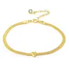 Pulsera de 26 Letras Transfronteriza Nueva Europea y Americana Cadena de Hueso de Serpiente Plana Accesorios de Corazón Pulsera Punk Joyería de Mano Simple para Mujeres