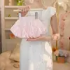 Traje de Verano para Niña 2025 Nuevo Lindo Bebé Niña Mangas Volantes Niños Ropa de Rayas Top Pantalones de Capullo de Flor Conjunto de Dos Piezas de Moda