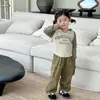 ¡Oferta Especial de Liquidación de Stock! Descuento de Súper ValorRopa Coreana para Niños Conjunto de Sudadera con Capucha y Pantalones Cargo para Niñas Ropa de Otoño